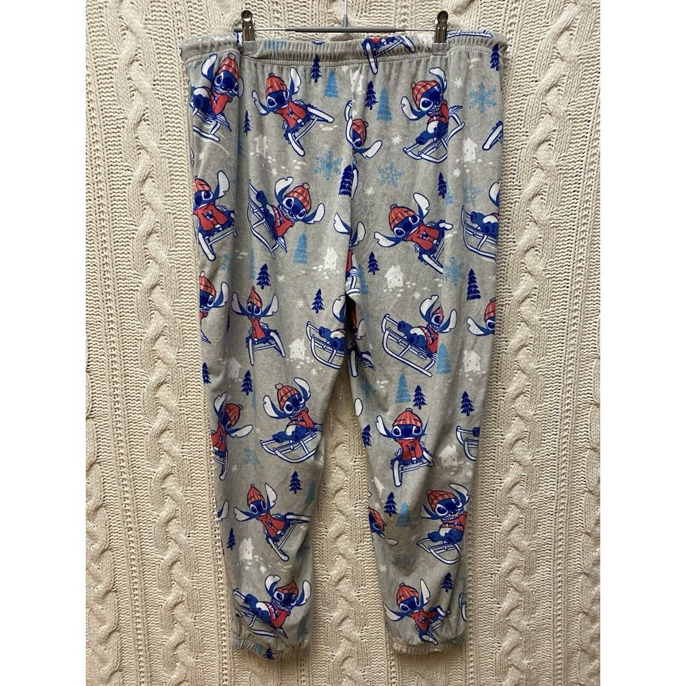 Disney Lilo & Stitch Womens XL 16-18 Soft Draw String Pajama Bottoms Gray EUC‎ - Picture 6 of 7